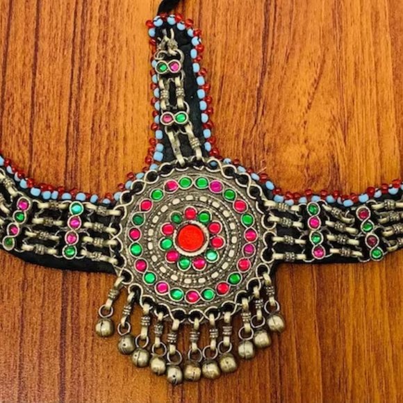 Afghan Multicolor Mathapatti, Tribal Kuchi Headpiece, Hair Jewelry main image 10